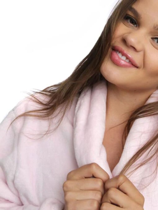 Simple Light Pink Bathrobe - Image 2