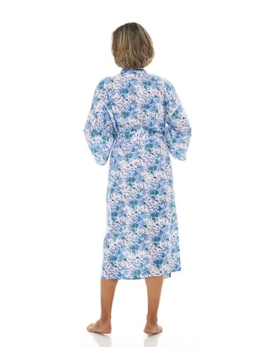Pink Floral Kimono Robe with Scalloping - Image 3