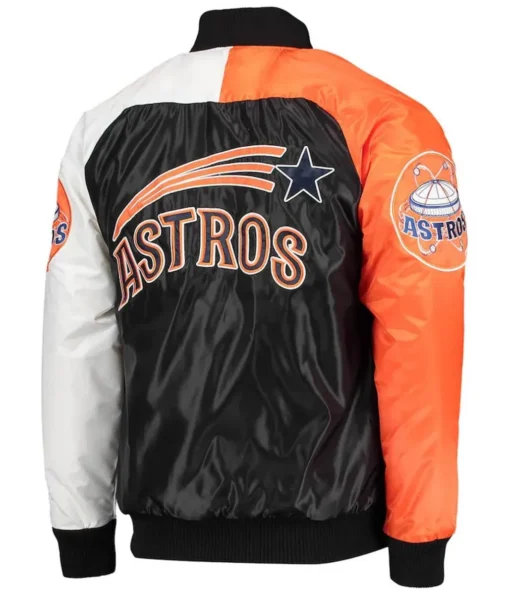 Houston Astros Navy/Orange Satin Tri-Color Jacket - Image 2