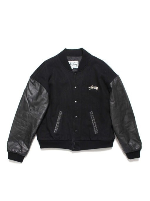 Stussy Vintage Homeboy Black Varsity Jacket - Image 2