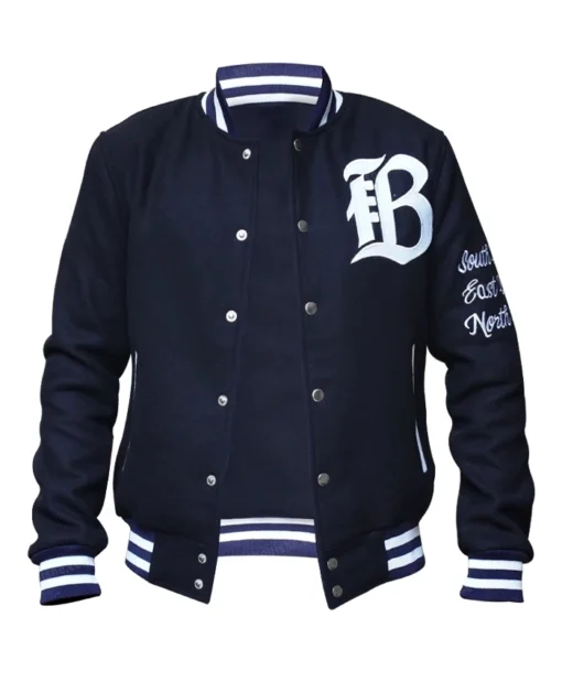 Bay Football Club Blue Varsity Jacket - Image 2