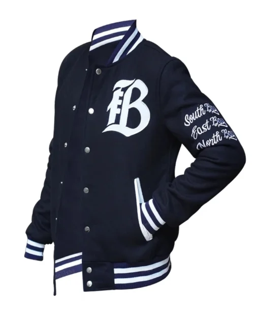 Bay Football Club Blue Varsity Jacket - Image 3